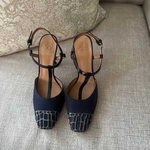 Tory Burch Navy Embellished Heels